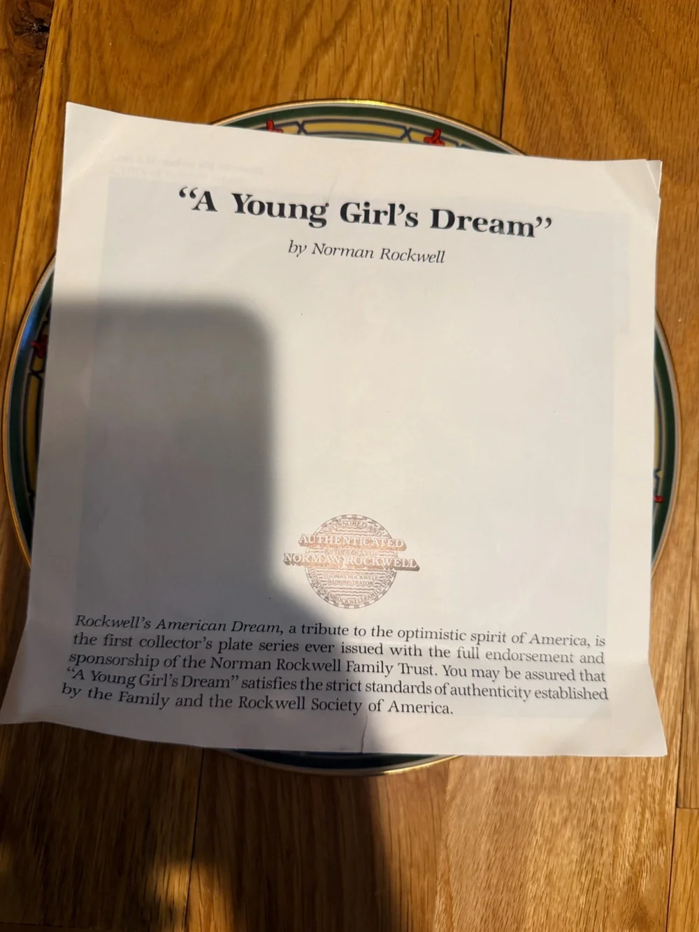Norman Rockwell A Young Girl’s Dream Collector Plate | # 11507C